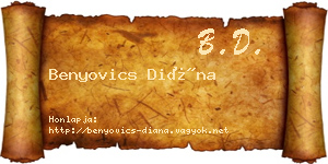 Benyovics Diána névjegykártya